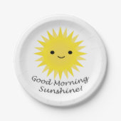 Good Morning Sunshine Niedlich Kawaii Sun Pappteller (Vorderseite)
