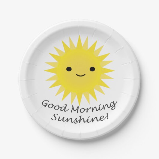 Good Morning Sunshine Niedlich Kawaii Sun Pappteller (Vorderseite)
