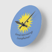 Good Morning Sunshine Niedlich Kawaii Sun Runde Wanduhr (Winkel)