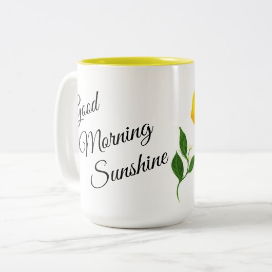 Good Morning Sunshine und Lemons Tasse (Vorderseite Links)