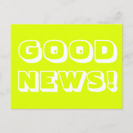 Good News chartreuse weiß moderne, fette Typografi Postkarte