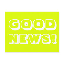 Good News chartreuse weiß moderne, fette Typografi