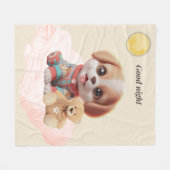 Good Night Cozy Puppy Blanket Fleecedecke (Vorderseite (Horizontal))