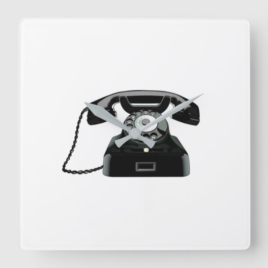 **GOOD OLD DAYS PHONE** CLOCK QUADRATISCHE WANDUHR (Vorderseite)