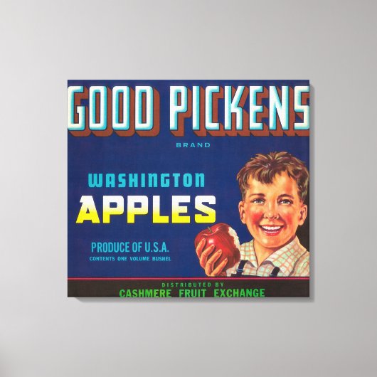 Good Pickens Apple Label - Cashmere, WA Leinwanddruck (Vorderseite)