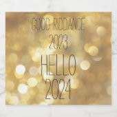 Good Riddance 2022, Hello 2023 Gold Glam New Year Schaumweinetikett (Einzelnes Label)