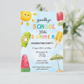 Good School Hallo Sommer Party Einladung (Stehend Vorderseite)