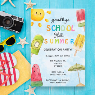Good School Hallo Sommer Party Einladung