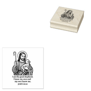Good Shepherd Katholic Rubber Briefmarke - John 10 Gummistempel