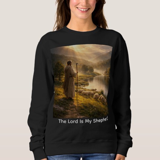 Good Shepherd Sunset Landscape Art Sweatshirt (Vorderseite)