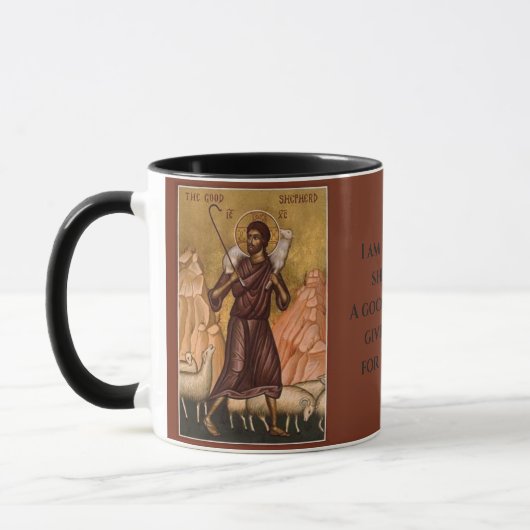Good Shepherder Icon l Orthodox Faith, editierbar Tasse (Links)