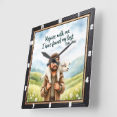 Good Shepherd's Delightful Find Quadratische Wanduhr (Winkel)