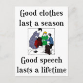 Good Speech School Sprichwort Postkarte (Vorderseite)