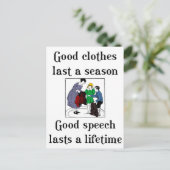 Good Speech School Sprichwort Postkarte (Stehend Vorderseite)