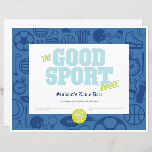 Good Sport Certificate (Vorne/Hinten)