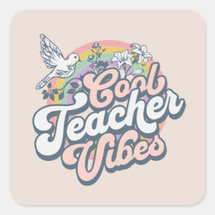 Good Teacher Vibes Quadratischer Aufkleber