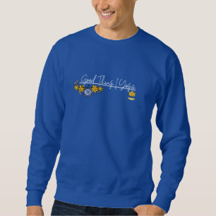 "Good Thes I Yoga" mit Lotus Design in Weiß Sweatshirt