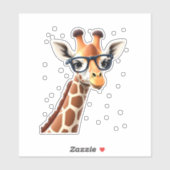 Good Time Hipster Giraffe T-Shirt Men's Women's Ch Aufkleber (Blatt)