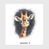 Good Time Hipster Giraffe T-Shirt Men's Women's Ch Aufkleber (Blatt)