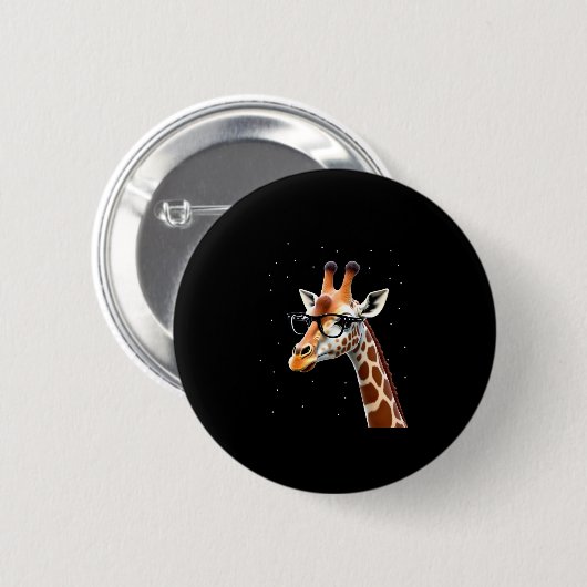 Good Time Hipster Giraffe T-Shirt Men's Women's Ch Button (Vorne & Hinten)