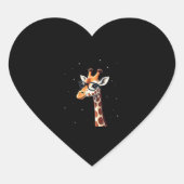 Good Time Hipster Giraffe T-Shirt Men's Women's Ch Herz-Aufkleber (Vorderseite)