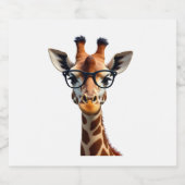 Good Time Hipster Giraffe T-Shirt Men's Women's Ch Schaumweinetikett (Einzelnes Label)