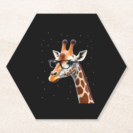 Good Time Hipster Giraffe T-Shirt Men's Women's Ch Untersetzer (Vorderseite)