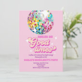 Good Times Disco Party Groovy Junggeselinnen-Absch Einladung (Stehend Vorderseite)