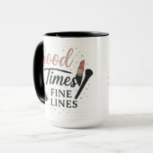 Good Times, Fine Lines (Makeup) | Halloween Gifts Tasse (Vorderseite Links)