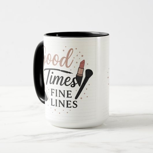 Good Times, Fine Lines (Makeup) | Halloween Gifts Tasse (Vorderseite Links)