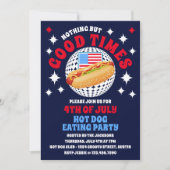 Good Times Groovy 4. Juli Hot Dog Party Einladung (Vorderseite)