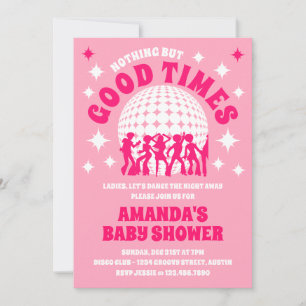 Good Times Groovy Pink Babydusche Einladung
