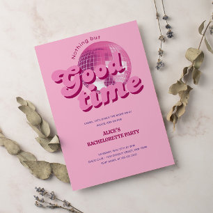 Good Times Groovy Pink Junggeselinnen-Abschied Einladung