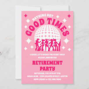 Good Times Groovy Pink Rente Party Einladung