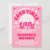 Good Times Groovy Pink Valentine's Day Party Einladung (Vorderseite)