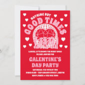 Good Times Groovy Red Valentine's Galentine Day Einladung (Vorderseite)