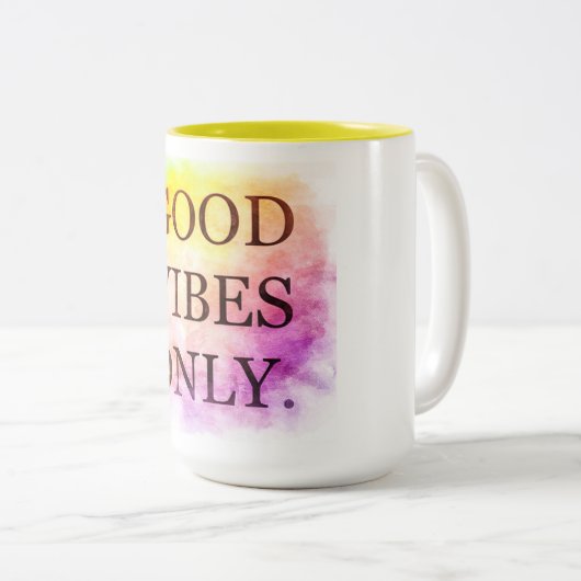 Good Vibes 15 oz Zwei-Tone-Tasse Zweifarbige Tasse (VorderseiteRechts)