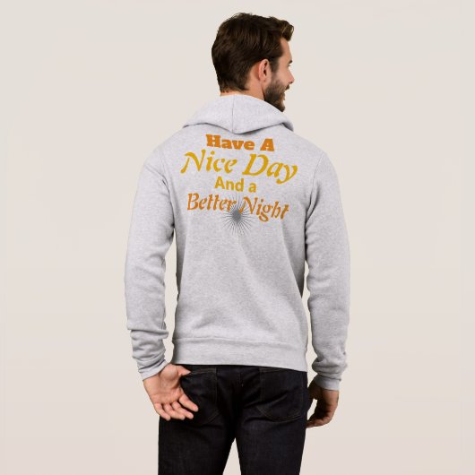 Good Vibes All Day: Luxury Gold Text Balance Zip-U Hoodie (Schwarz voll)