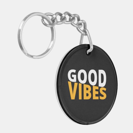 Good Vibes Ästhetik Black Schlüsselanhänger (Vorderseite links)