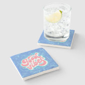 Good Vibes Beach/Pool Steinuntersetzer (Seitenansicht)