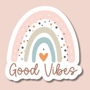 Good Vibes Boho Rainbow Waterproof Aufkleber