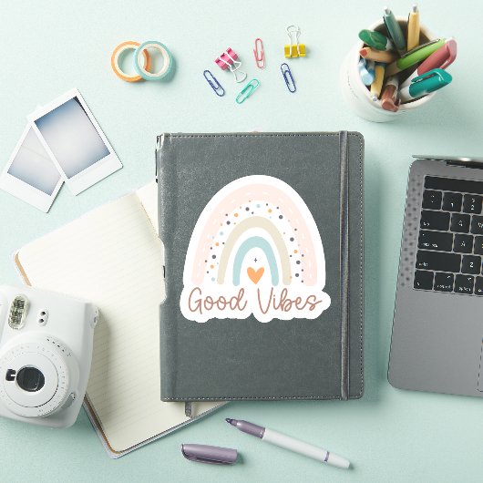 Good Vibes Boho Rainbow Waterproof Aufkleber (iPad Hülle)