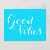 Good Vibes Bright Beautiful Blue Editable Farben Postkarte (Vorderseite)