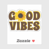 Good Vibes | Bright Sunflower Contour Aufkleber (Blatt)