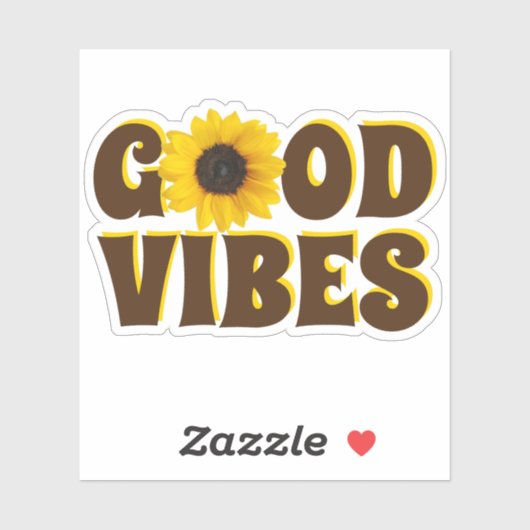 Good Vibes | Bright Sunflower Contour Aufkleber (Blatt)