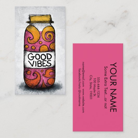 Good Vibes Business Cards - Spaß farbenfroh Visitenkarte (Vorne/Hinten)