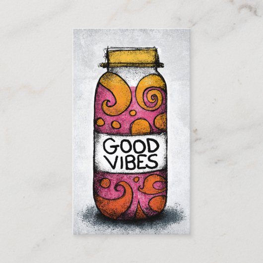 Good Vibes Business Cards - Spaß farbenfroh Visitenkarte (Vorderseite)