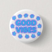 Good Vibes Cartoon Dog Paw Prints Button (Vorderseite)