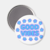 Good Vibes Cartoon Dog Paw Prints Magnet (Vorderseite/Rückseite)