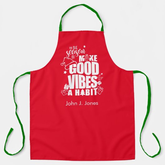 Good Vibes Christmas | Elegante Weihnachts-Schürze Schürze (Vorderseite)
